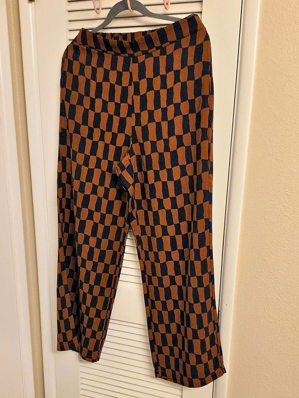 Geometric Trousers in Brown & Black